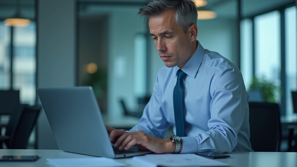 Professional analyst reviewing international trade data and economic reports on computer monitor with charts and statistics