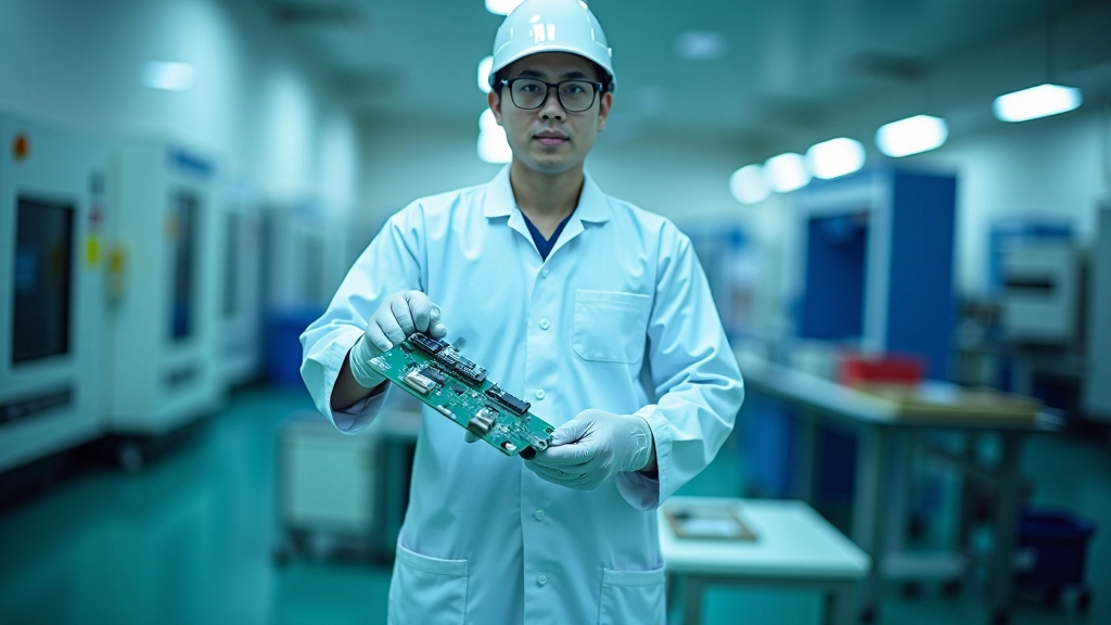 Electronics manufacturing facility with circuit boards and testing equipment